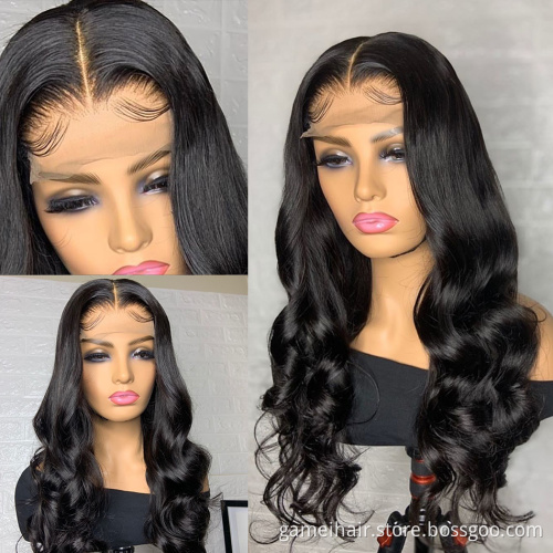 Wholesale 13x6 13x4 Transparent Human Hair Wigs Virgin Brazilian Body Wave Lace Front Closure Wigs 4x4  Bob Wigs for Women